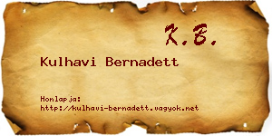 Kulhavi Bernadett névjegykártya