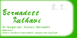 bernadett kulhavi business card